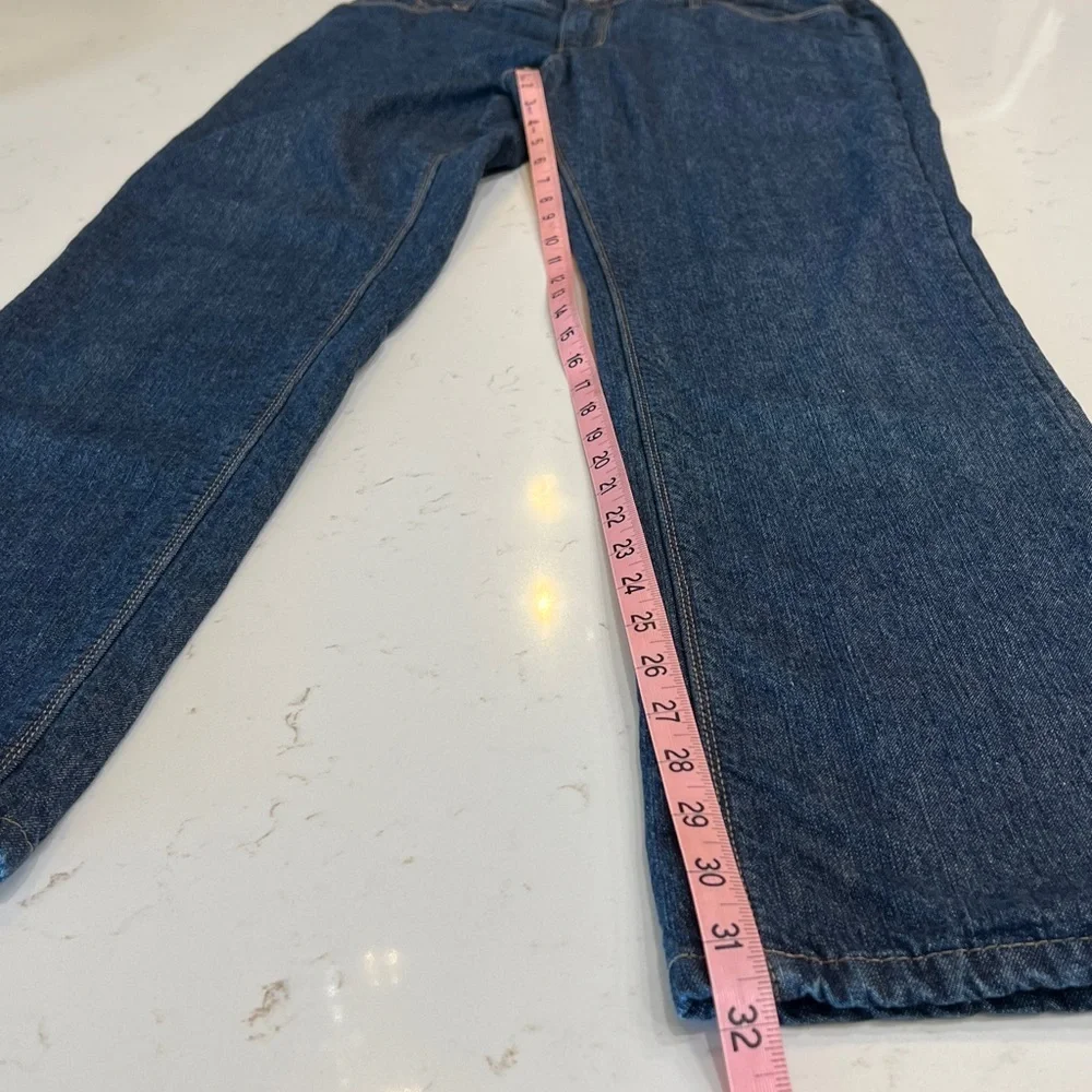 Natural Reflections Plaid Lined Dark Wash Jeans Size 6